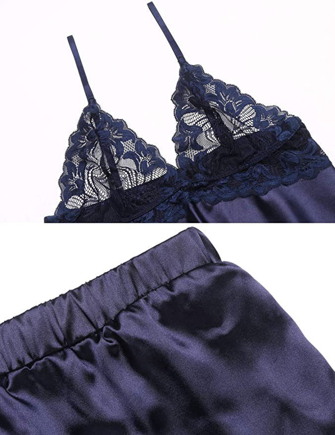Ice silk 2 pc set pajamas