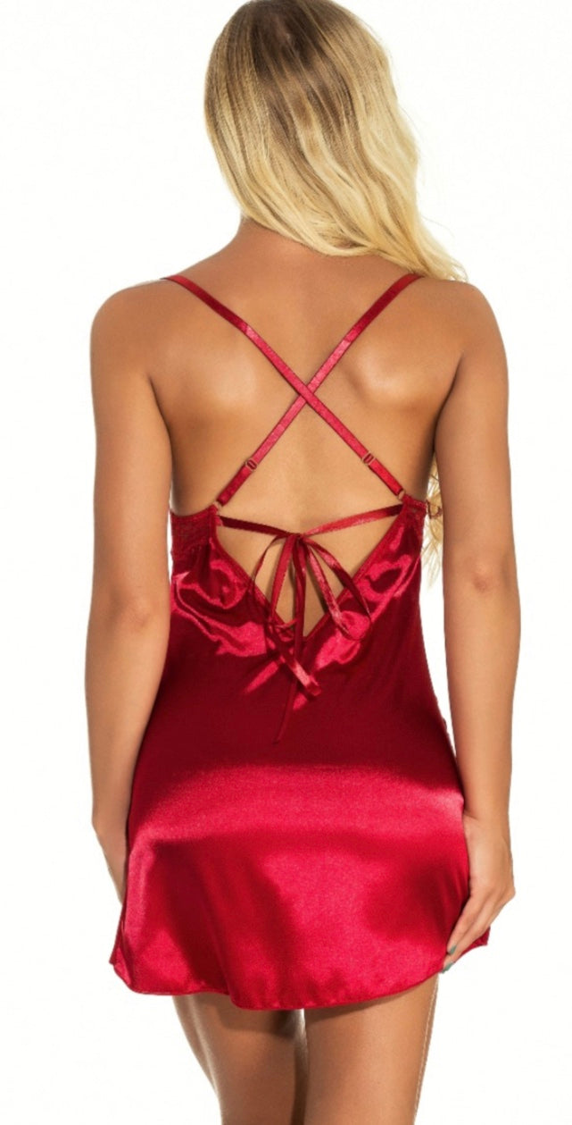 Lace Hollow Open Back Babydoll