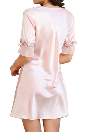 Imitation solid v-neck nightdress