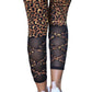 Leopard print stretch mesh leggings