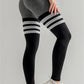 Solid color striped high waist leggings
