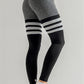 Solid color striped high waist leggings