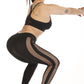 Solid color mesh see through yoga pants
