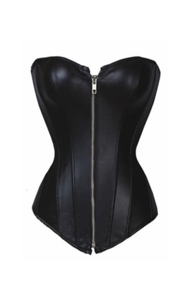 Women's Black Leather Corset