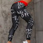 Black letter leggings