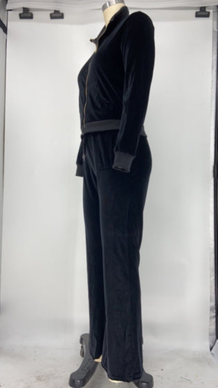 Black Velour Tracksuit